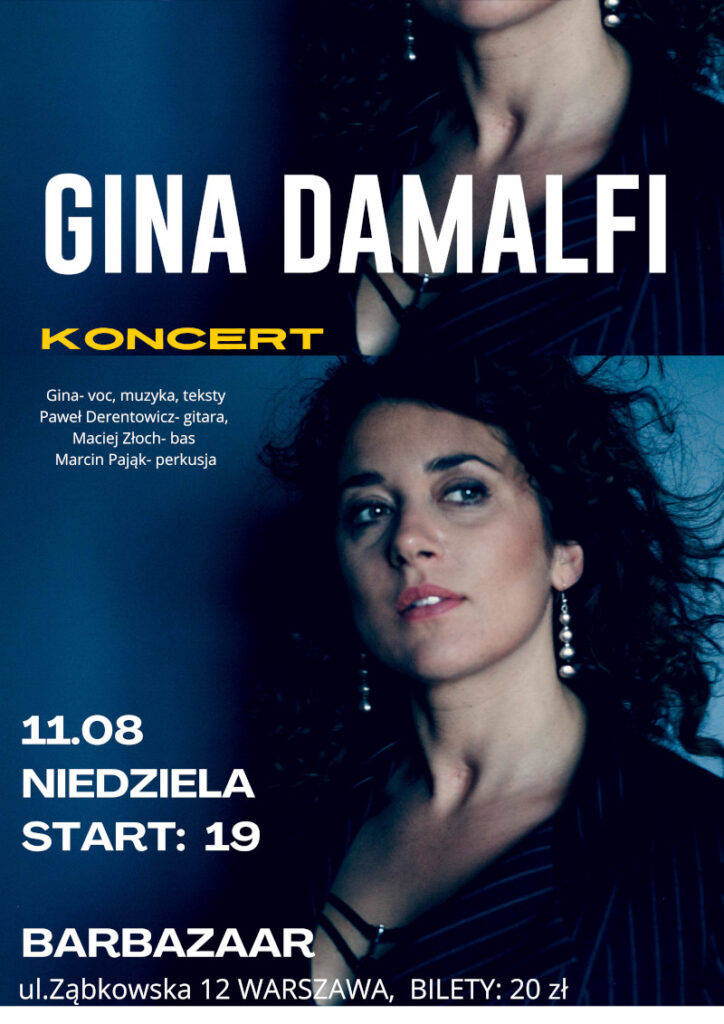 Gina Damalfi koncert w Bar Bazaar 2024